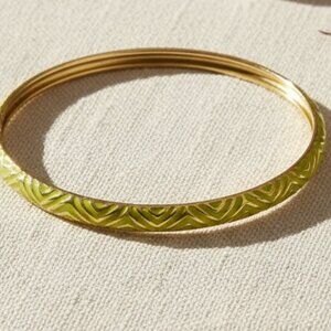 J. Crew Gold and Yellow Chevron Bangle Bracelet